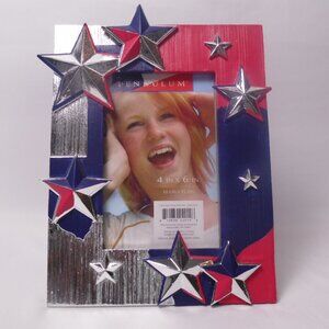 Pendulum Lone Star Texas Photo Frame Red Silver Blue 4 X 6 Free Standing T10